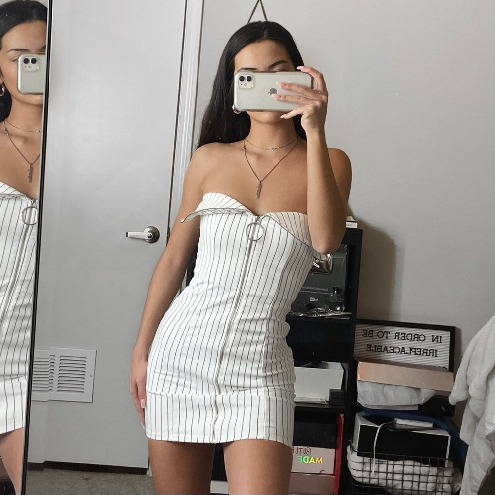 Striped Zip-up Dress